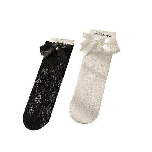 Children's Lace Bow Stockings(Two packs)